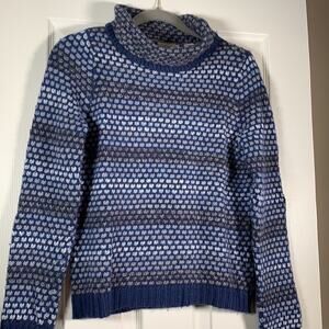 Vintage Villager angora blend blue gray knit mock neck sweater M